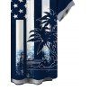 Men's Hawaiian Shirt Independence Day American Flag Star Stripe Palm Tree Print Button Up Beach Patriotic Shirt - Bleu de Minuit 5XL