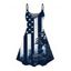 Independence Day Dress Colorblock American Flag Star Stripe Palm Tree Print Spaghetti Strap Patriotic Dress - Bleu de Minuit XXXXXL | US 20