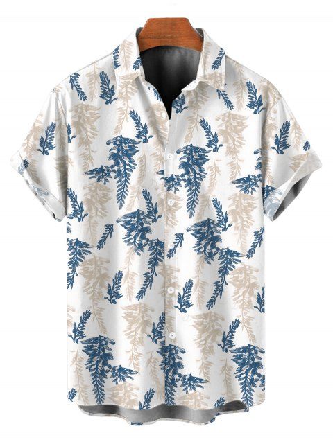 Chemise de vacances pour homme, idéale pour la plage. Chemise boutonnée à imprimé botanique bicolore.