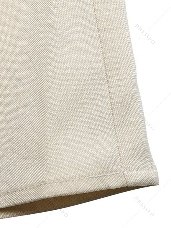 Vacation Wide Leg Jumpsuit Layered Flounce Skew Neck Belt Jumpsuit - café lumière XL | US 12