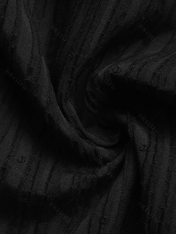 Vacation Colorblock Dress V Neck Zig Zag Halter Open Back Tiered Cake Dress - Noir XL | US 12