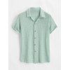 Men's Casual Shirt Textured Knitted Solid Color Button Up Shirt - Vert clair 2XL