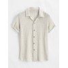 Chemise décontractée pour homme, en maille texturée, couleur unie, à boutons - Abricot S
