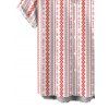 Bohemian Vacation Couple Outfit Geometric Striped Ethnic Print Tassel Slit Halter Dress and Shirt Set - Rose clair S | US 4