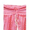Bohemian Vacation Halter Dress for Beach Geometric Print Tassel Slit Dress - LIGHT PINK L | US 8