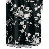 Vintage Vacation Couple Outfit Colorblock Zig Zag Halter Tiered Cake Dress and Abstract Flower Leaf Print Shirt Set - BLACK S | US 4