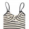 Robe moulante vintage à rayures monochromes, découpe torsadée, bretelles spaghetti fendues - Blanc L | US 8