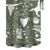 Chemise de vacances pour homme, style cowboy western, motif cactus, lettres, boutonnée, retroussée, manches courtes, style cottagecore - Vert profond 2XL