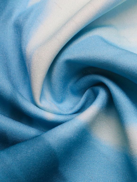 Robe de plage maxi à bretelles spaghetti, imprimé floral aquarelle tie-dye - Bleu Toile de Jean XL | US 10