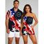 Vintage Independence Day Couple Outfit American Flag Elements Print Pocket Off the Shoulder Romper and Shirt Patriotic Set - BLACK S | US 4