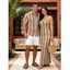 Bohemian Vacation Couple Outfit Colorblock Arrow Ethnic Print Bodycon Knitted Dress and Shirt Set - multicolor S | US 4