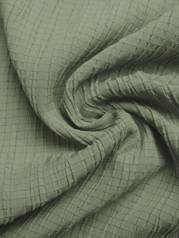 Vacation Couple Outfit Solid Color V Neck Wide Leg Jumpsuit and Watercolor Botanical Print Shirt Set - Vert clair S | US 4