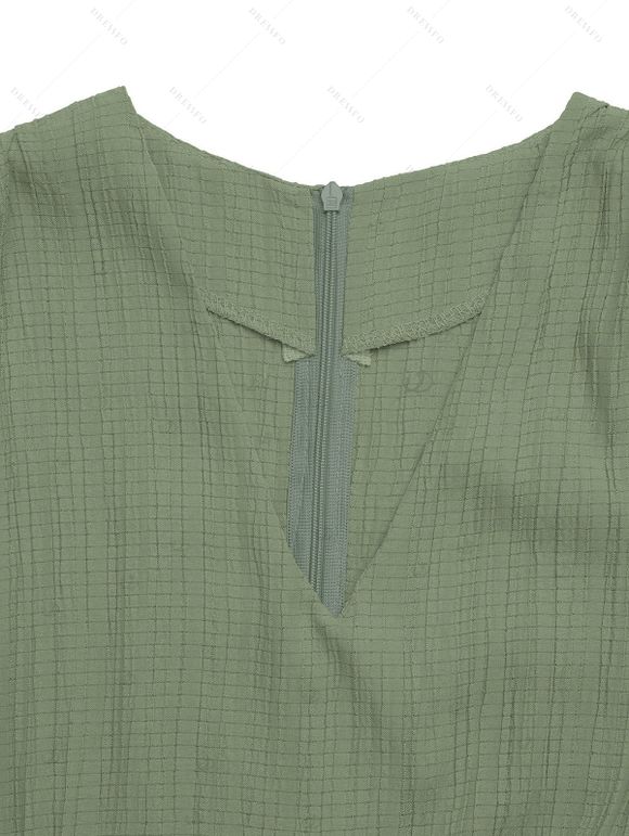 Casual Jumpsuit Solid Color V Neck Sleeveless Fitted Waist Wide Leg Jumpsuit - Vert clair XL | US 12