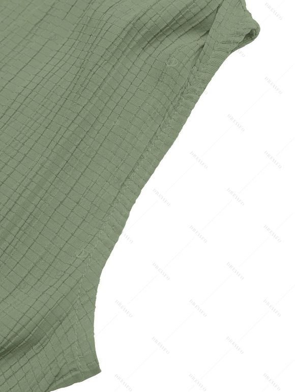 Casual Jumpsuit Solid Color V Neck Sleeveless Fitted Waist Wide Leg Jumpsuit - Vert clair XL | US 12