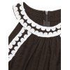 Bohemian Vacation Dress Colorblock Lace Trim Splicing Loose Maxi Halter Dress - marron foncé S | US 4