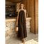 Bohemian Vacation Dress Colorblock Lace Trim Splicing Loose Maxi Halter Dress - marron foncé M | US 6