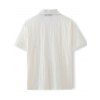 Chemise décontractée pour homme, texture jacquard, couleur unie, boutonnée - Blanc de Crème 2XL