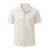 Chemise décontractée pour homme, texture jacquard, couleur unie, boutonnée - Blanc de Crème 2XL