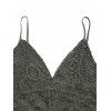 Vacation Romper Lace Panel Solid Color Spaghetti Strap V Neck Romper - Vert Armée XL | US 10