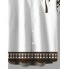 Chemise de plage pour homme, imprimé géométrique cocotier, colorblock, boutonnée - marron foncé 5XL
