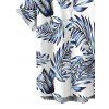 Chemise hawaïenne pour homme, imprimé feuilles tropicales, boutonnée - Blanc 5XL