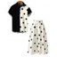 Vintage Couple Outfit Polka Dots Print Button Fly High Waist A Line Skirt and Contrast Color Shirt Set - Noir S | US 4