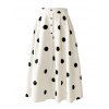 Vintage Couple Outfit Polka Dots Print Button Fly High Waist A Line Skirt and Contrast Color Shirt Set - Noir S | US 4