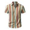 Bohemian Vacation Couple Outfit Colorblock Arrow Ethnic Print Bodycon Knitted Dress and Shirt Set - multicolor S | US 4