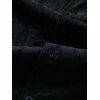 Chemise décontractée pour homme, texture jacquard, couleur unie, boutonnée - Noir XL