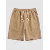 Beach Vacation Outfit Tropical Monstera Palm Leaf Print and Solid Color Drawstrings Shorts Set - PLANT GREEN S | US 4