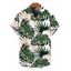 Men's Beach Vacation Shirt Tropical Monstera Palm Leaf Print Button Up Shirt - PLANT GREEN 5XL