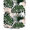 Men's Beach Vacation Shirt Tropical Monstera Palm Leaf Print Button Up Shirt - PLANT GREEN 5XL