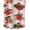 Men's Hawaiian Vacation Shirt Vintage Tropical Palm Tree Hibiscus Floral Print Button Up Shirt - Rose XXXXXL | US 20