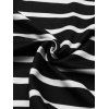 Vacation T-shirt Dress Striped Print Off the Shoulder Pocket Slit Belt Casual Dress - Noir XL | US 10