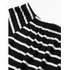Vacation T-shirt Dress Striped Print Off the Shoulder Pocket Slit Belt Casual Dress - Noir XL | US 10