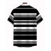 Vacation Couple Outfit Striped Print Off the Shoulder Pocket Slit Belt T-shirt Dress and Shirt Set - Noir S | US 4