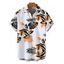 Men's Hawaiian Vacation Shirt Tropical Monstera Palm Leaf Print Button Up Shirt - Orange 5XL