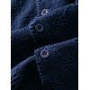 Men's Casual Shirt Solid Color Floral Hollow Out Button Up Shirt - Bleu de Minuit 3XL