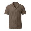 Men's Beach Shirt Zig Zag Hollow Out Cuban Collar Button Up Shirt - Café profond 3XL