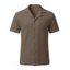 Men's Beach Shirt Zig Zag Hollow Out Cuban Collar Button Up Shirt - Café profond 3XL