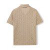 Men's Beach Shirt Zig Zag Hollow Out Cuban Collar Button Up Shirt - café lumière L