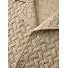 Men's Beach Shirt Zig Zag Hollow Out Cuban Collar Button Up Shirt - café lumière L