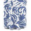 Men's Vacation Shirt Botanical Leaf Scroll Silhouette Print Button Up Shirt - Bleu clair 4XL