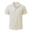 Men's Casual Shirt Solid Color Floral Lace Hollow Out Button Up Shirt - Blanc de Crème 3XL