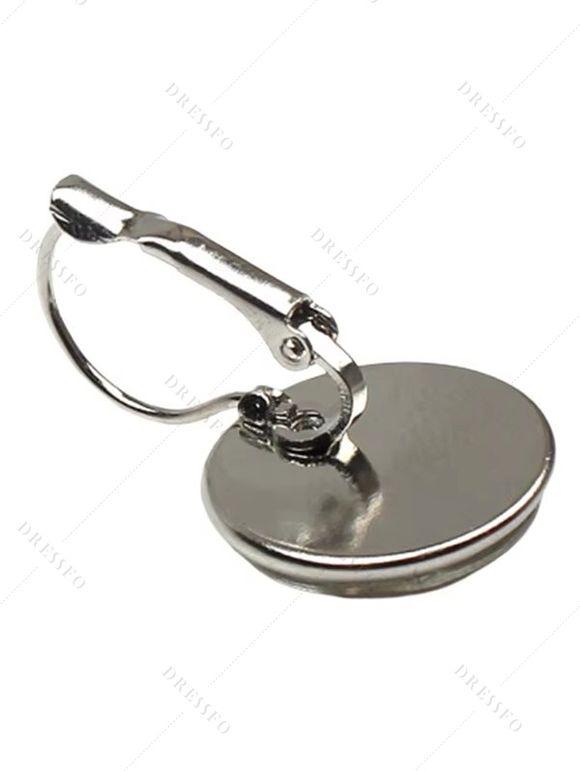 Boucles D'Oreilles Pendantes Motif Rond et Arbre de Vie Style Vintage - Argent 