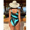 Beach One-piece Swimsuit Monochrome Geometric Print Square Neck Vacation Swimwear - Pers S | US 4