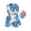 Hawaiian Vacation Romper Colorblock Palm Leaf Print Pocket Off the Shoulder Romper - Blanc XL | US 12