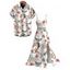Hawaiian Couple Outfit Tropical Flower Leaf Print Lace Hollow Out Slit Dress and Shirt Set - Blanc S | US 4