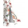 Hawaiian Couple Outfit Tropical Flower Leaf Print Lace Hollow Out Slit Dress and Shirt Set - Blanc S | US 4