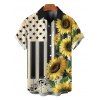 Vintage Couple Outfit Sunflower Star Striped Music Notes Print Ruched Bust Mini Dress and Shirt Set - Noir S | US 4